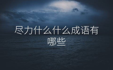 尽力什么什么成语有哪些