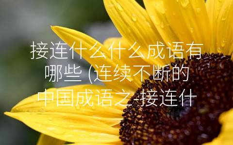 接连什么什么成语有哪些 (连续不断的中国成语之-接连什么什么”)