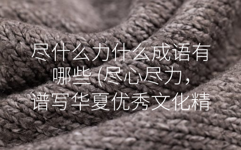 尽什么力什么成语有哪些 (尽心尽力，谱写华夏优秀文化精神史诗。)