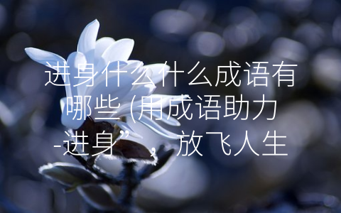 进身什么什么成语有哪些 (用成语助力-进身”，放飞人生梦想)