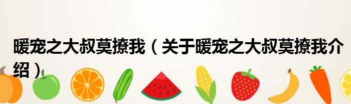 暖宠之大叔莫撩我 关于暖宠之大叔莫撩我介绍