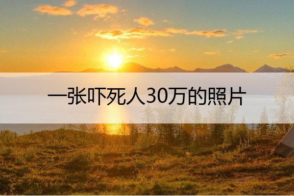 一张吓死人30万的照片 一张吓死30万人的图