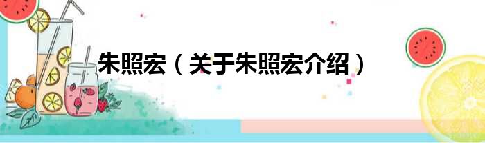 朱照宏 关于朱照宏介绍