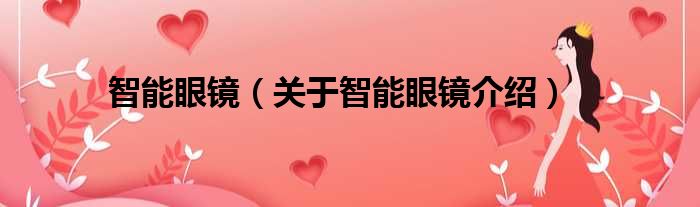 智能眼镜 关于智能眼镜介绍