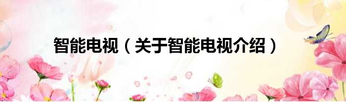 智能电视 关于智能电视介绍