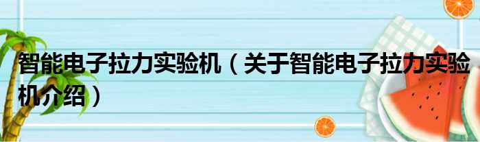 智能电子拉力实验机 关于智能电子拉力实验机介绍