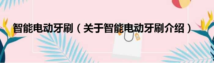 智能电动牙刷 关于智能电动牙刷介绍
