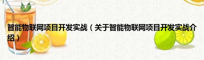 智能物联网项目开发实战 关于智能物联网项目开发实战介绍