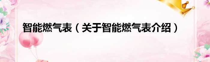 智能燃气表 关于智能燃气表介绍