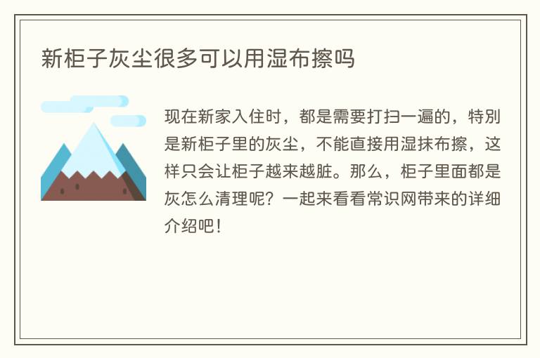 新柜子灰尘很多可以用湿布擦吗