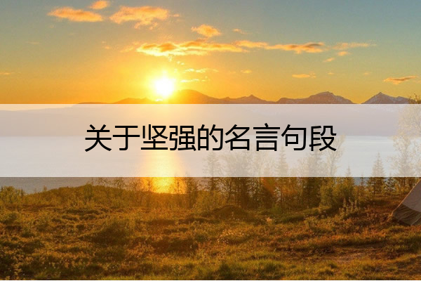 关于坚强的名言句段 关于坚强名言名句大全