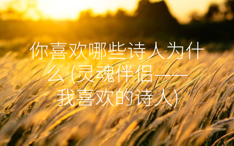 你喜欢哪些诗人为什么 (灵魂伴侣——我喜欢的诗人)