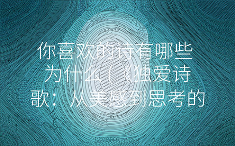 你喜欢的诗有哪些 为什么 (《独爱诗歌：从美感到思考的感悟》)