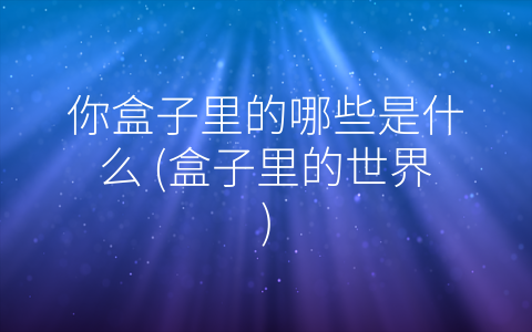 你盒子里的哪些是什么 (盒子里的世界)