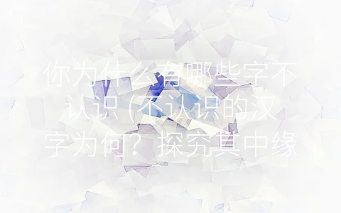 你为什么有哪些字不认识 (不认识的汉字为何？探究其中缘由。)