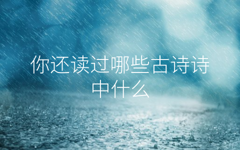 你还读过哪些古诗诗中什么