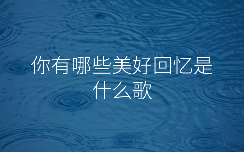 你有哪些美好回忆是什么歌