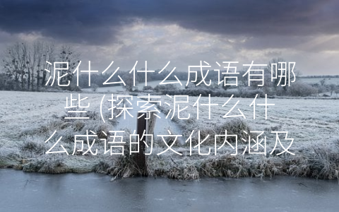 泥什么什么成语有哪些 (探索泥什么什么成语的文化内涵及其应用)