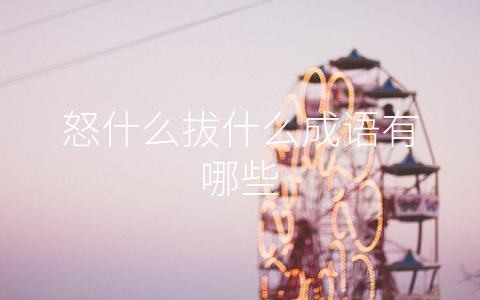 怒什么拔什么成语有哪些