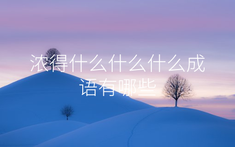 浓得什么什么什么成语有哪些