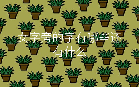 女字旁的字有哪些还有什么