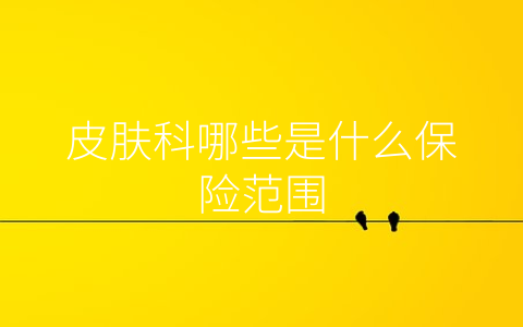 皮肤科哪些是什么保险范围