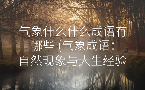 气象什么什么成语有哪些 (气象成语：自然现象与人生经验的丰富结合)