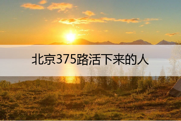 北京375路活下来的人 北京375公交车消失之谜