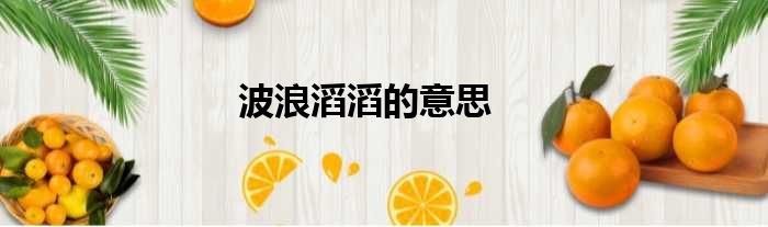 波浪滔滔的意思