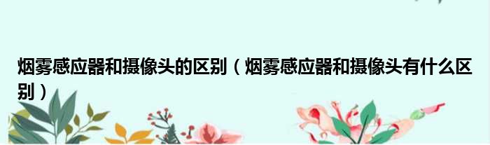 烟雾感应器和摄像头的区别 烟雾感应器和摄像头有什么区别