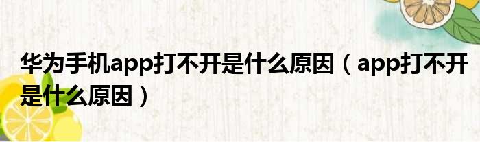 华为手机app打不开是什么原因 app打不开是什么原因