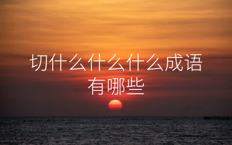 切什么什么什么成语有哪些