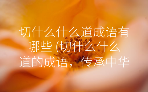切什么什么道成语有哪些 (切什么什么道的成语，传承中华礼仪文化)