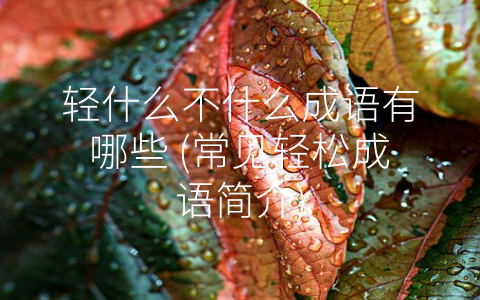 轻什么不什么成语有哪些 (常见轻松成语简介)