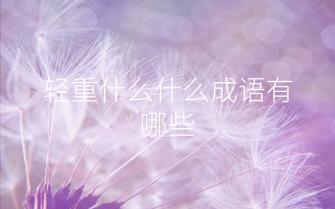 轻重什么什么成语有哪些