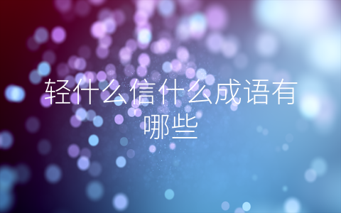 轻什么信什么成语有哪些