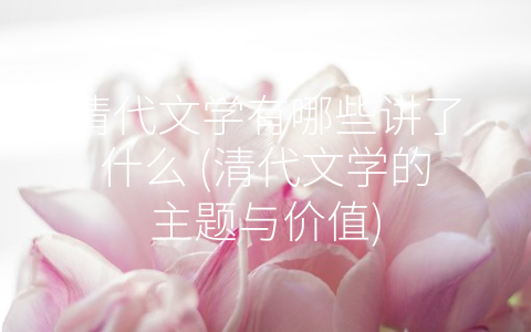 清代文学有哪些讲了什么 (清代文学的主题与价值)