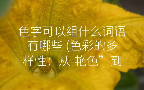 色字可以组什么词语有哪些 (色彩的多样性：从-艳色”到-龌龊”，论色字的不同用法)