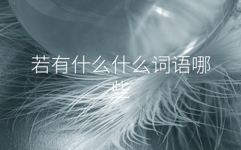 若有什么什么词语哪些