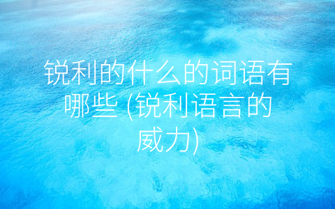 锐利的什么的词语有哪些 (锐利语言的威力)