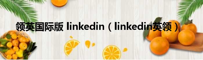 领英国际版 linkedin linkedin英领