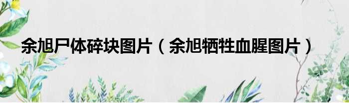 余旭尸体碎块图片 余旭牺牲血腥图片