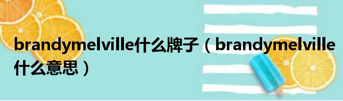 brandymelville什么牌子 brandymelville什么意思