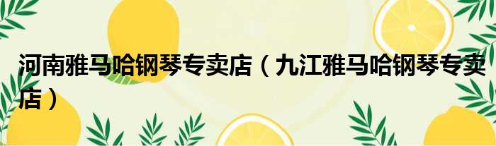 河南雅马哈钢琴专卖店 九江雅马哈钢琴专卖店