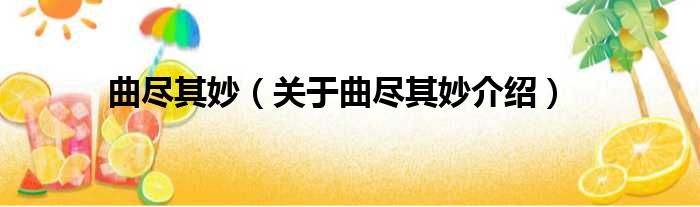曲尽其妙 关于曲尽其妙介绍
