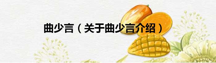 曲少言 关于曲少言介绍