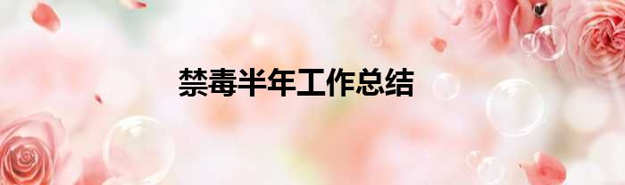 禁毒半年工作总结