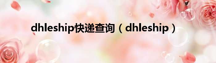 dhleship快递查询 dhleship