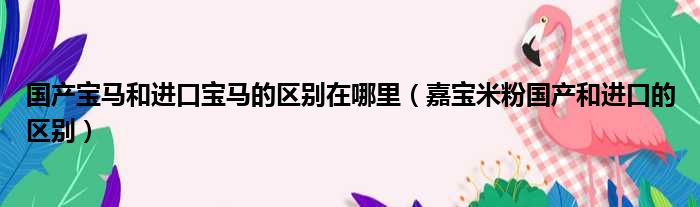 国产宝马和进口宝马的区别在哪里 嘉宝米粉国产和进口的区别
