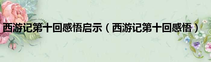 西游记第十回感悟启示 西游记第十回感悟